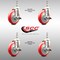 Service Caster 5 Inch 316SS Red Polyurethane Swivel 10mm Threaded Stem Caster Set Brake SS316TS20S514-PPUB-RED-TLB-M1015-4 - alternate 3